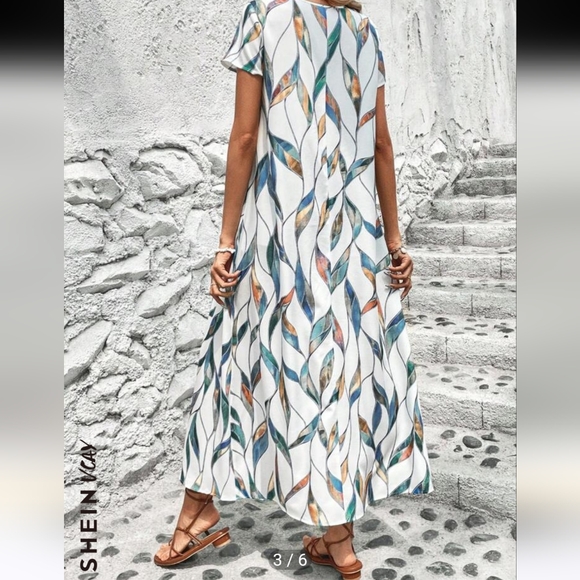 SHEIN VCAY Women's L  Short Sleeve Maxi Dress - Picture 2 of 13